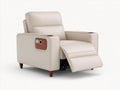 Sillones reclinables de piel sintética beige 92x88x104 cm para salón - diseño moderno con reposapiés