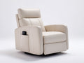 Sillón reclinable tapizado 92x88x108 cm - beige y negro - diseño moderno con base giratoria