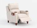 Sillones reclinables tapizados 102x92x105 cm - crema - sillón de piel sintética con reposapiés y control lateral para salón