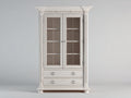 Vitrina de madera 95x45x190 cm - blanco - mueble con 2 puertas de cristal y 2 cajones para salón