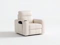 Sillones reclinables de piel sintética beige 90x86x103 cm para salón - diseño moderno con mando lateral