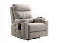 Sillones reclinables de tela beige 94x90x108 cm para salón - diseño moderno con portavasos y mando lateral