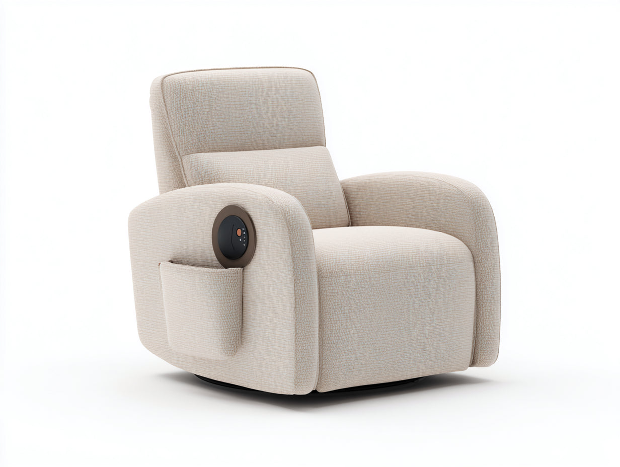 Sillones reclinables tapizados 92x88x102 cm - beige - sillón acolchado con reposabrazos para salón