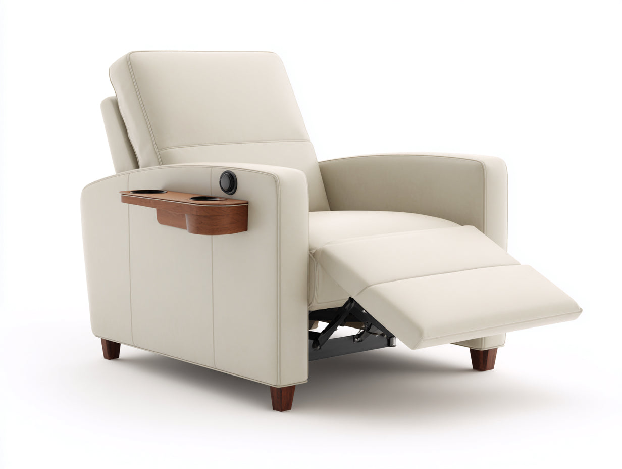 Sillones reclinables cuero sintético 92x96x103 cm blanco estilo moderno
