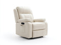 Sillones reclinables cuero sintético 91x97x109 cm crema estilo confort