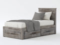 Camas individuales 210x105x105 cm - madera gris - 2 cajones - estilo rústico moderno