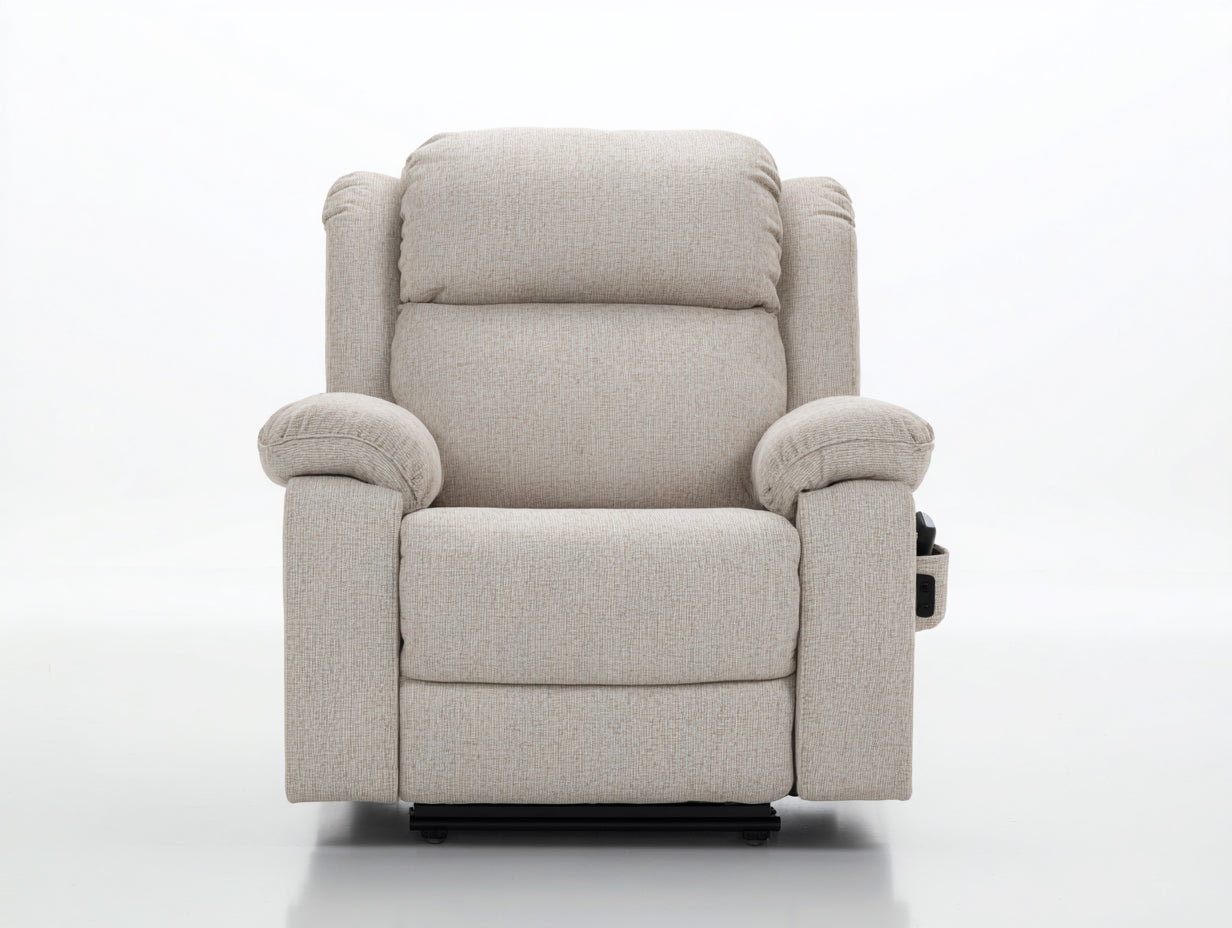 Sillones reclinables tela 90x98x108 cm beige estilo confort