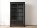 Vitrina de madera 100x40x180 cm - negro - mueble con 2 puertas de cristal para salón