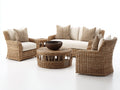 Sofás de exterior de ratán natural 230x85x82 cm - beige y marrón - diseño mediterráneo