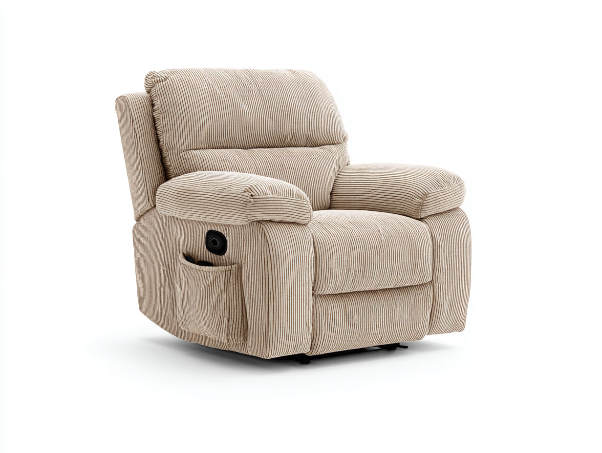 Sillones reclinables de tela de pana 92x95x103 cm - beige - diseño cómodo para salón