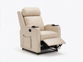 Sillones reclinables tapizados 105x95x108 cm - crema - sillón de piel sintética con reposapiés y control lateral para salón