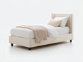 Camas individuales 205x105x115 cm - tapizado beige con cabecero acolchado - estilo moderno para dormitorio